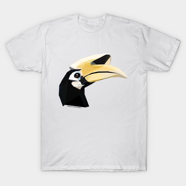 Oriental Pied Hornbill T-Shirt by GeometricWildlife